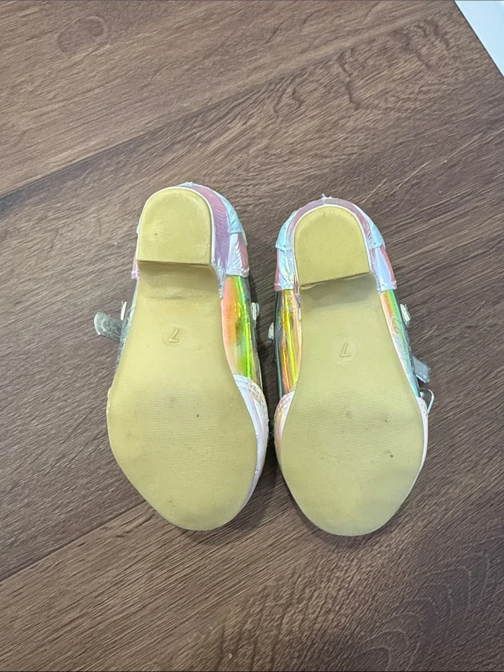 Disney Iridescent Bow Mary Jane Shoes with Frozen Insole - Silver/Multicolor